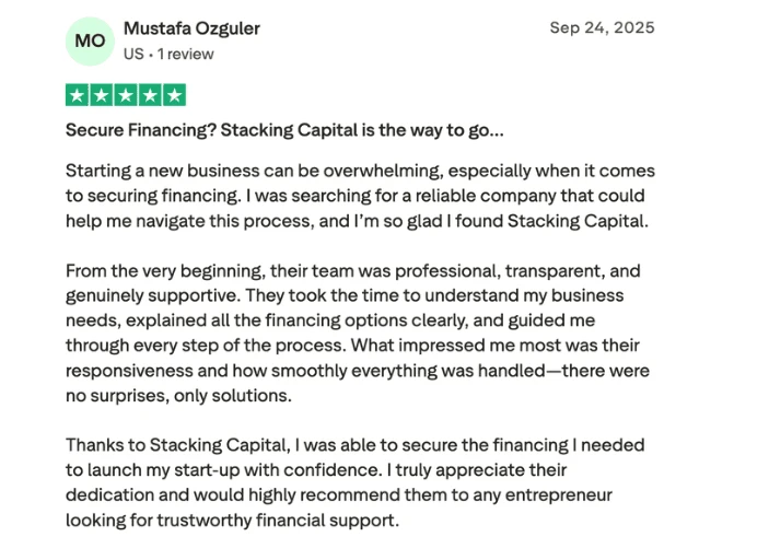 Verified Trustpilot review