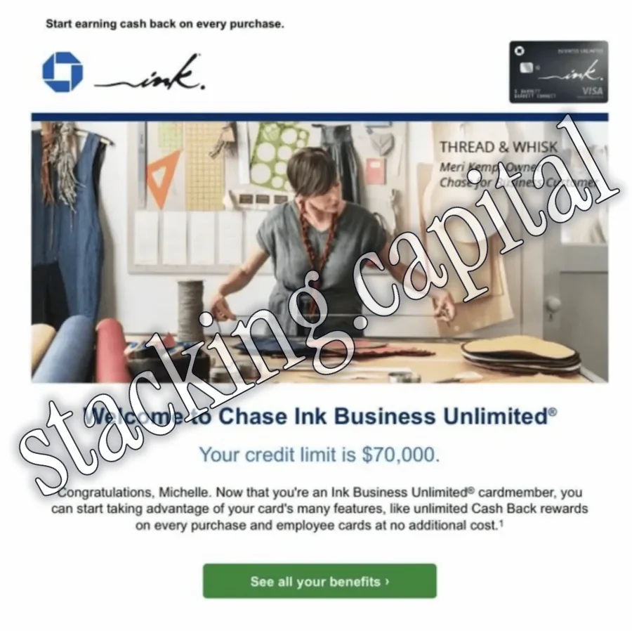 Chase · Ink Business Unlimited · $70,000