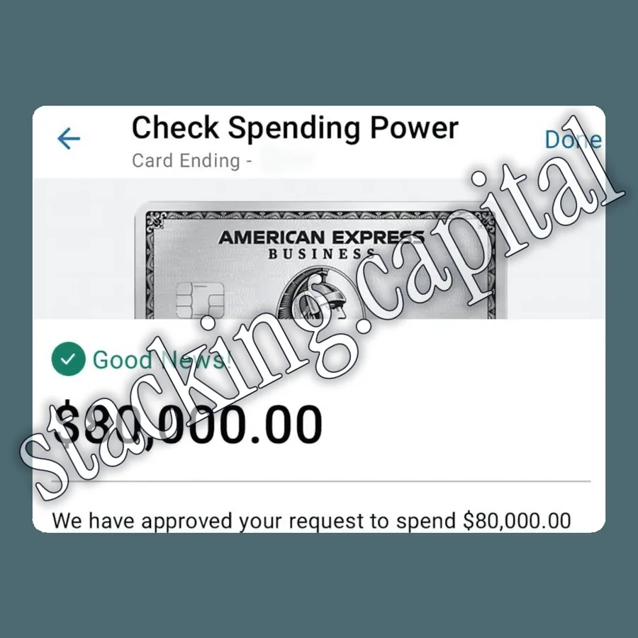 American Express · Check Spending Power · $80,000