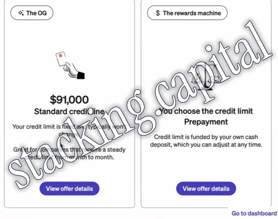 Pre-qualified · Standard credit line · $91,000