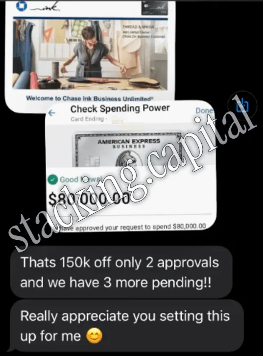 American Express · Check Spending Power, and the reply · $80,000