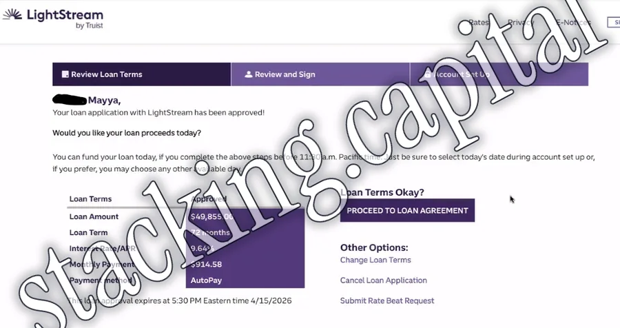 LightStream · Approval · $70,000