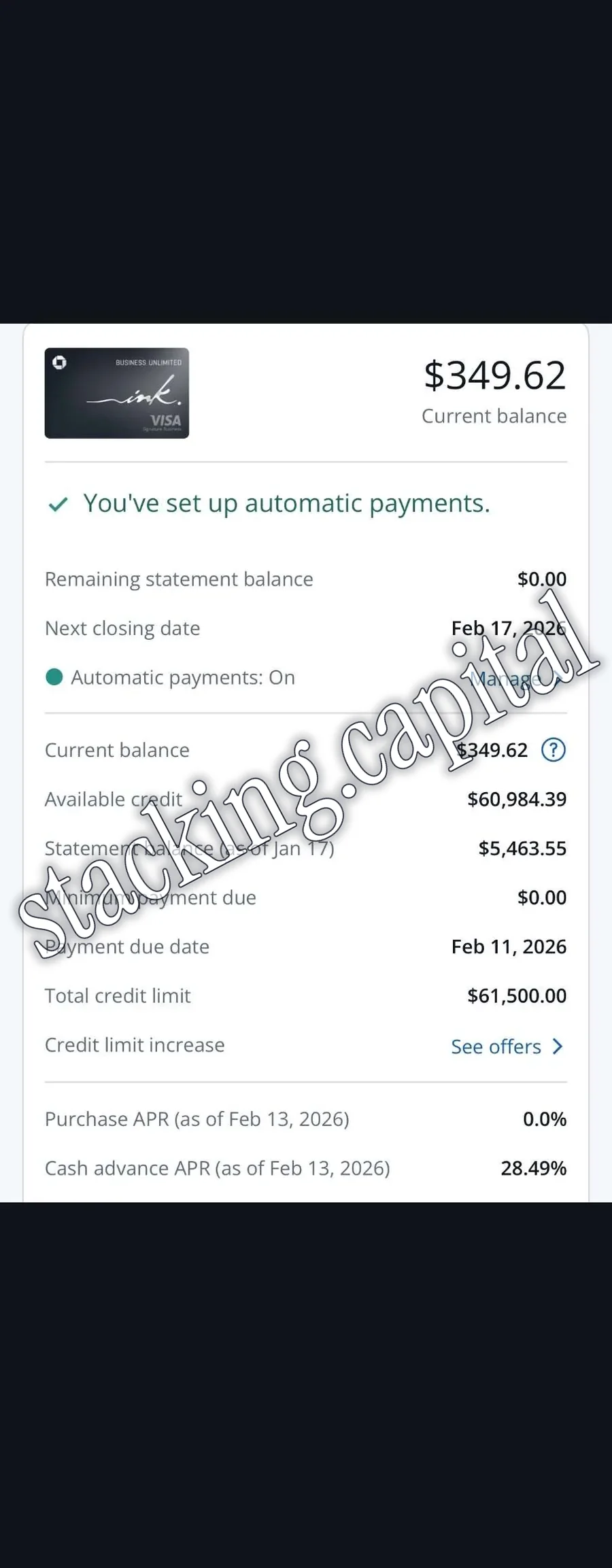 Chase · Approval · $61,000