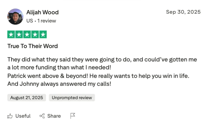 Trustpilot review