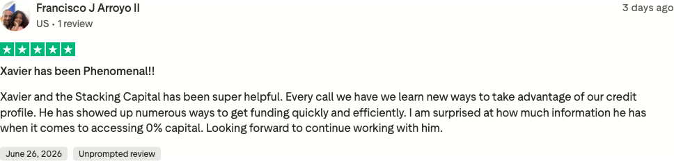 Verified Trustpilot review