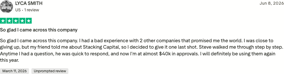 Verified Trustpilot review