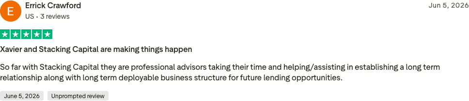 Verified Trustpilot review
