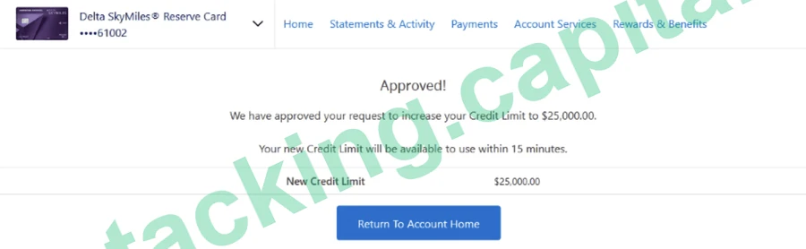 Delta SkyMiles Reserve approved, $25,000 credit limit